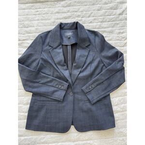 Liverpool Los Angeles Women's Navy Plaid Blazer